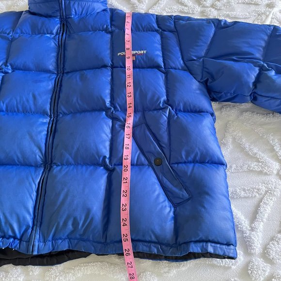 VINTAGE 90's POLO Sport RALPH LAUREN Ocean Blue Quilted Down Puffer Puffer Jacke - Picture 10 of 16